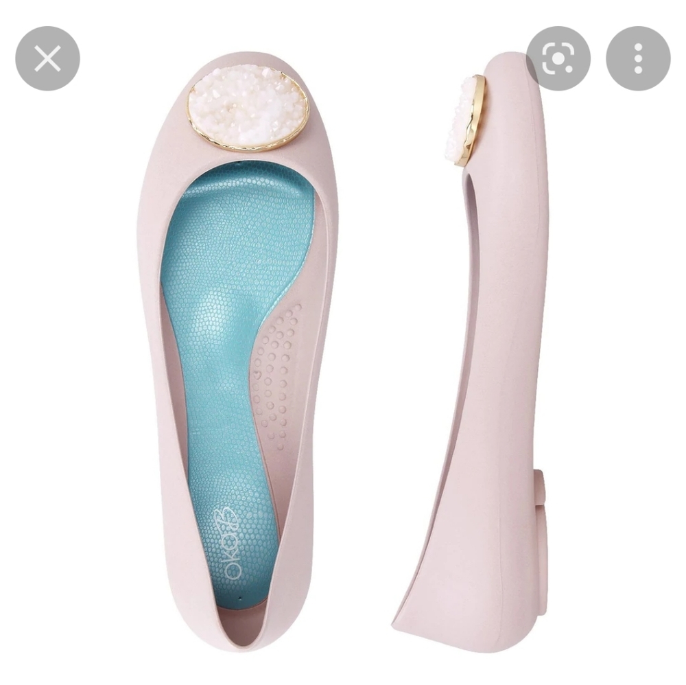 OKAB Izzie Matte Ballet Flats With Oval Stone Shoe Size 9